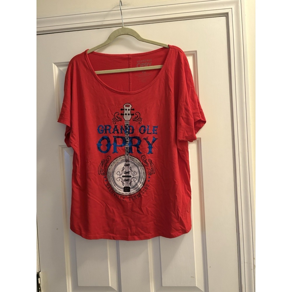 Grand Ole Opry Womens T-Shirt Red Nashville Tennessee Short Sleeve Plus XXL